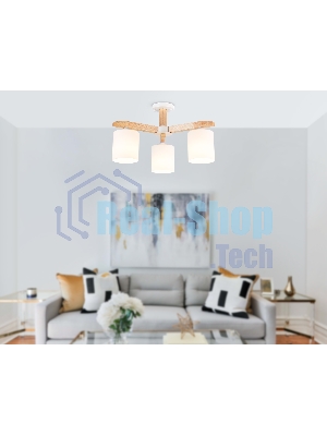 Светильник Ambrella light TR83112/3 WH/LW белый/светлое дерево E27/3 max 40W D580*320