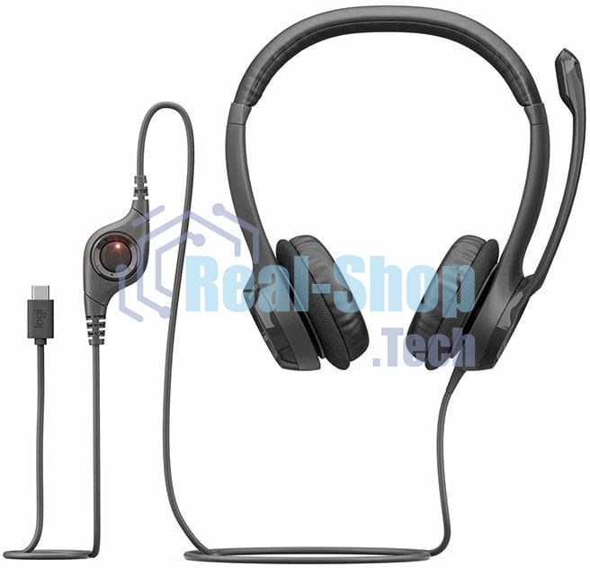 Гарнитура Logitech H390 чёрный, проводная, USB