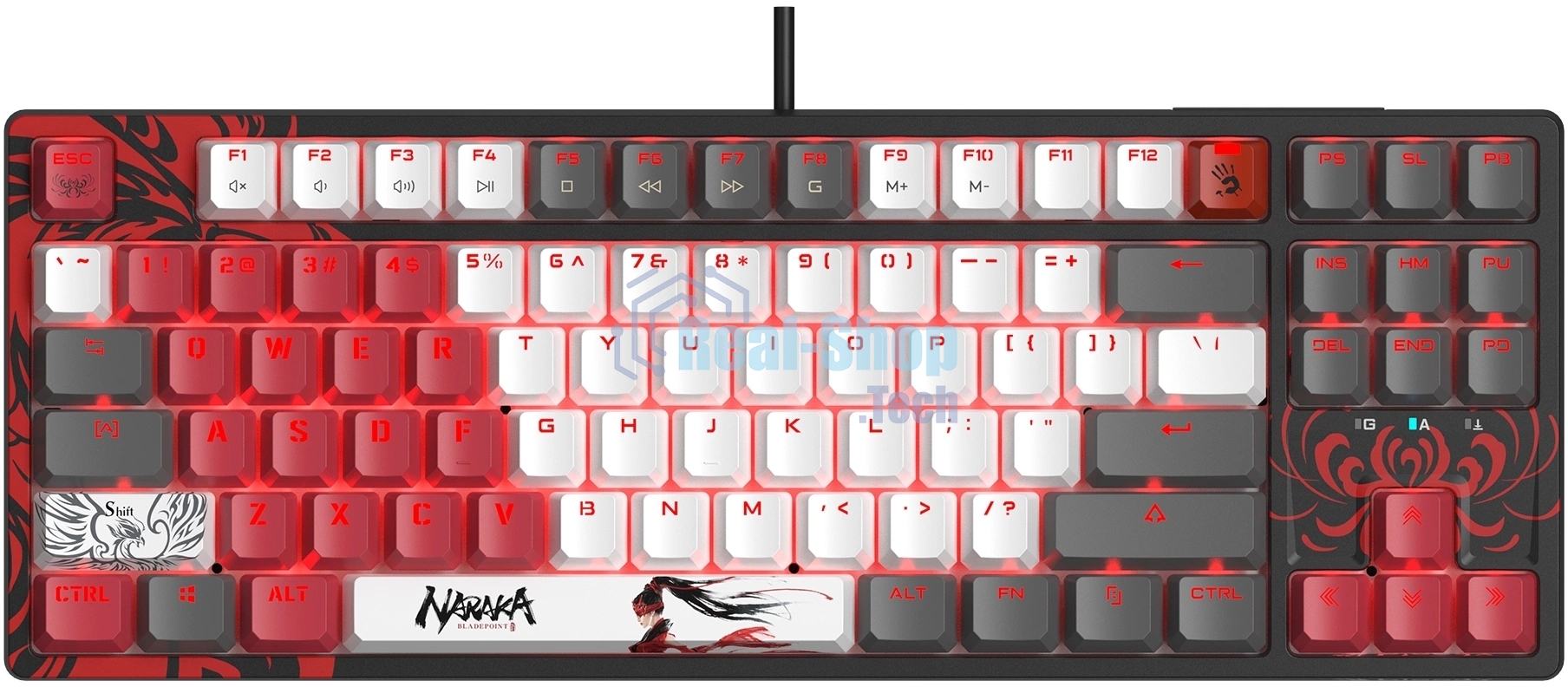 Клавиатура проводная A4Tech Bloody S87 Naraka USB черный/красный