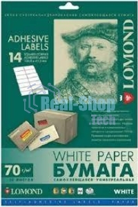 Этикетки Lomond 2100095 105x42.3мм A4 70гр/м2 на лист.14эт. самоклеющаяся универсальная (упак.:50л)