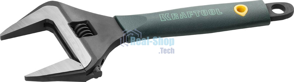 Ручной инструмент Ключ KRAFTOOL разводной,Cr-V,фосфатир,эргоном рукоятка из эластомера,увел зев,угол наклона губок 15град,300мм/12