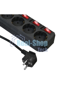 Сетевой фильтр Buro 500SH-1.8-SW-B 1.8 м (5 розеток) черный (коробка)