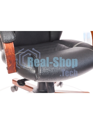Кресло Бюрократ T-9923WALNUT/BLACK черный, кожа