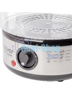Пароварка Endever Vita-173 черный/стальной, 6 л, ярусы - 3, 800 Вт, механическое