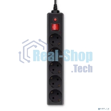 Сетевой фильтр BURO Сетевой фильтр, 5 розеток, 3 метра, (500SH-3-B), черный 992293