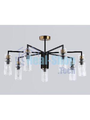 Люстра Ambrella light LH56115/7 BK/BS/CL черный/латунь/прозрачный E14*7 max 40W D705*350