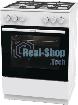Плита газовая Gorenje GG6A10WFFM белый, конфорок 4 шт, духовка 72 л, 60 см x 85 см x 60 см