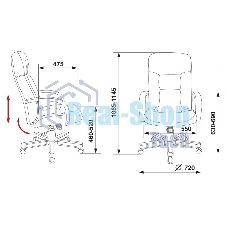 Кресло руководителя Бюрократ T-9908/WALNUT черный, кожа, крестовина металл