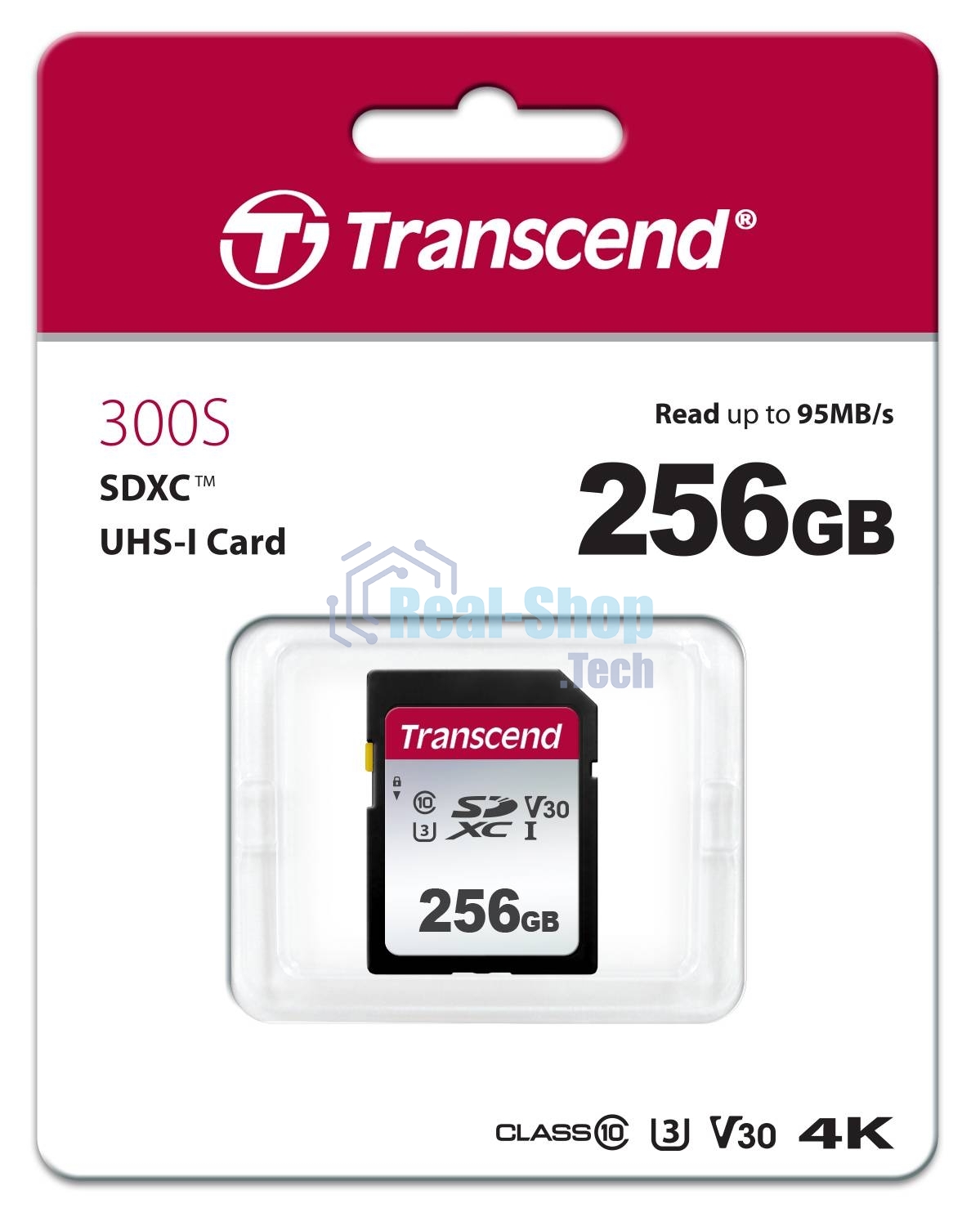 Флеш карта SD 256Gb Transcend SDXC Class 10 UHS-I U3, V30, TLC, Silver