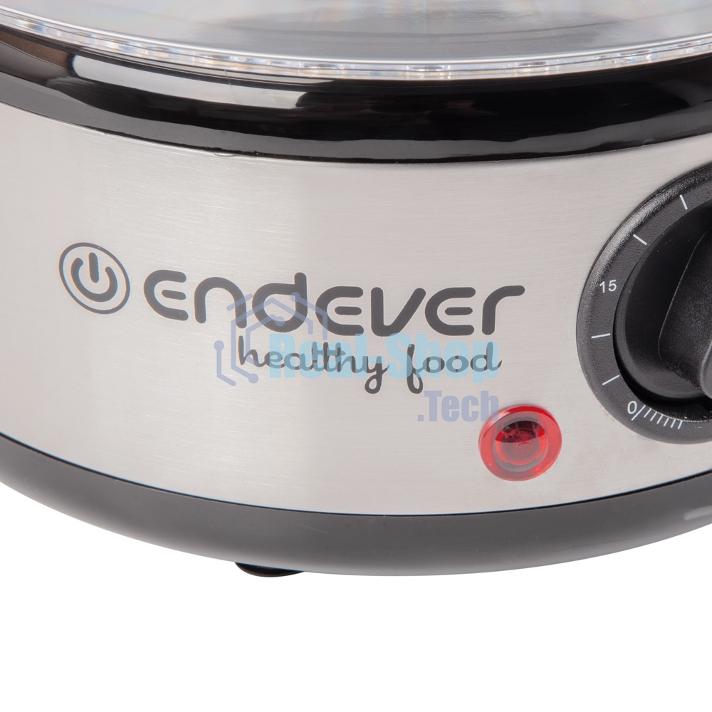 Пароварка Endever Vita-173 черный/стальной, 6 л, ярусы - 3, 800 Вт, механическое