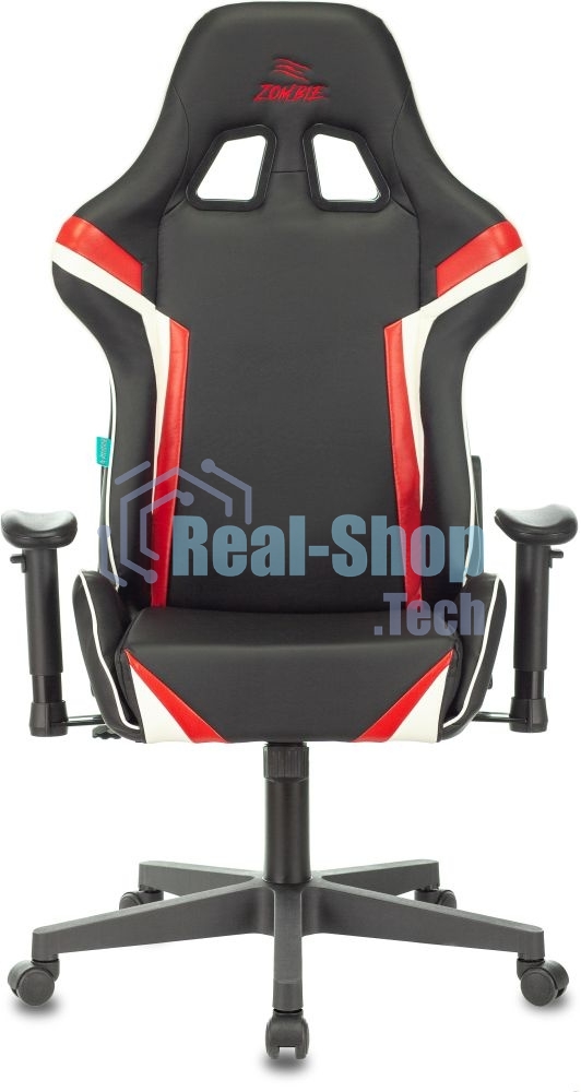 Кресло игровое ZOMBIE Z4, на колесиках, искусственная кожа, черный/красный (viking zombie z4 red)