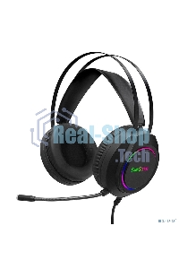 Гарнитура проводная игровая ExeGate EX289746RUS Cosmos HS-702GL (объемный звук 7.1, длина кабеля 2.5м, RGb подсветка, USB интерфейс)