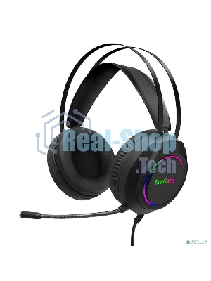 Гарнитура Exegate Cosmos HS-702GL чёрный, проводная, USB, виртуальный звук 7.1, подсветка