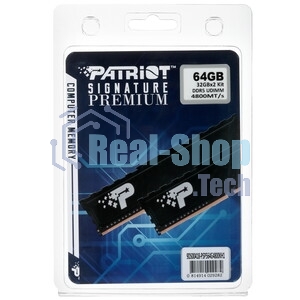 Оперативная память Patriot Signature Premium, DDR5, 64Gb (2x32 Gb), 4800 MHz, CL40, DIMM, радиатор, черный