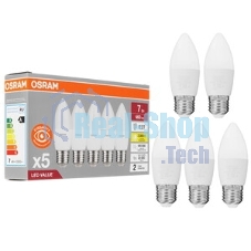 Лампа светодиодная LED Value LVCLB60 7SW/830 свеча матовая E14 230В 10х1 RU OSRAM 4058075578883
