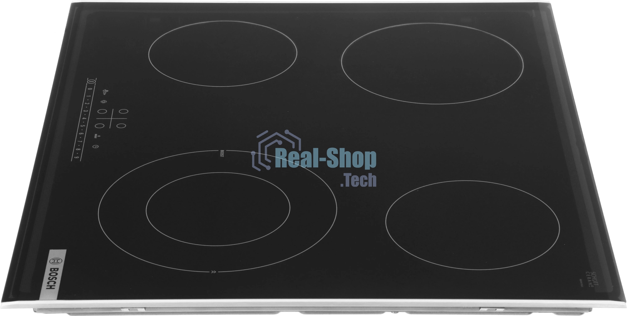 Электрическая варочная поверхность Bosch PKF675FP2E, 4 конфорки, с зоной расширения, стеклокерамика, 7000 Вт