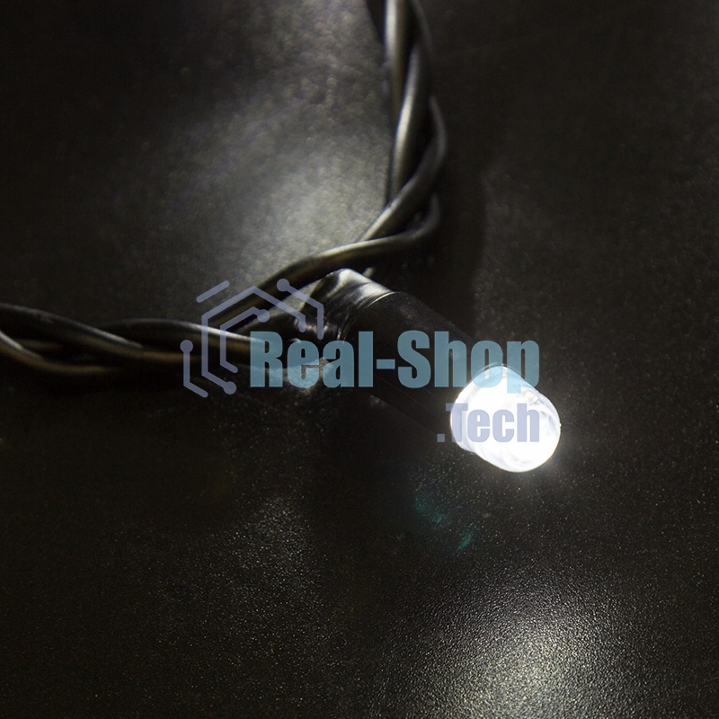 Гирлянда Neon-night Нить 10м, эффект мерцания (каждый 5-ый), черный ПВХ, 230В, белый