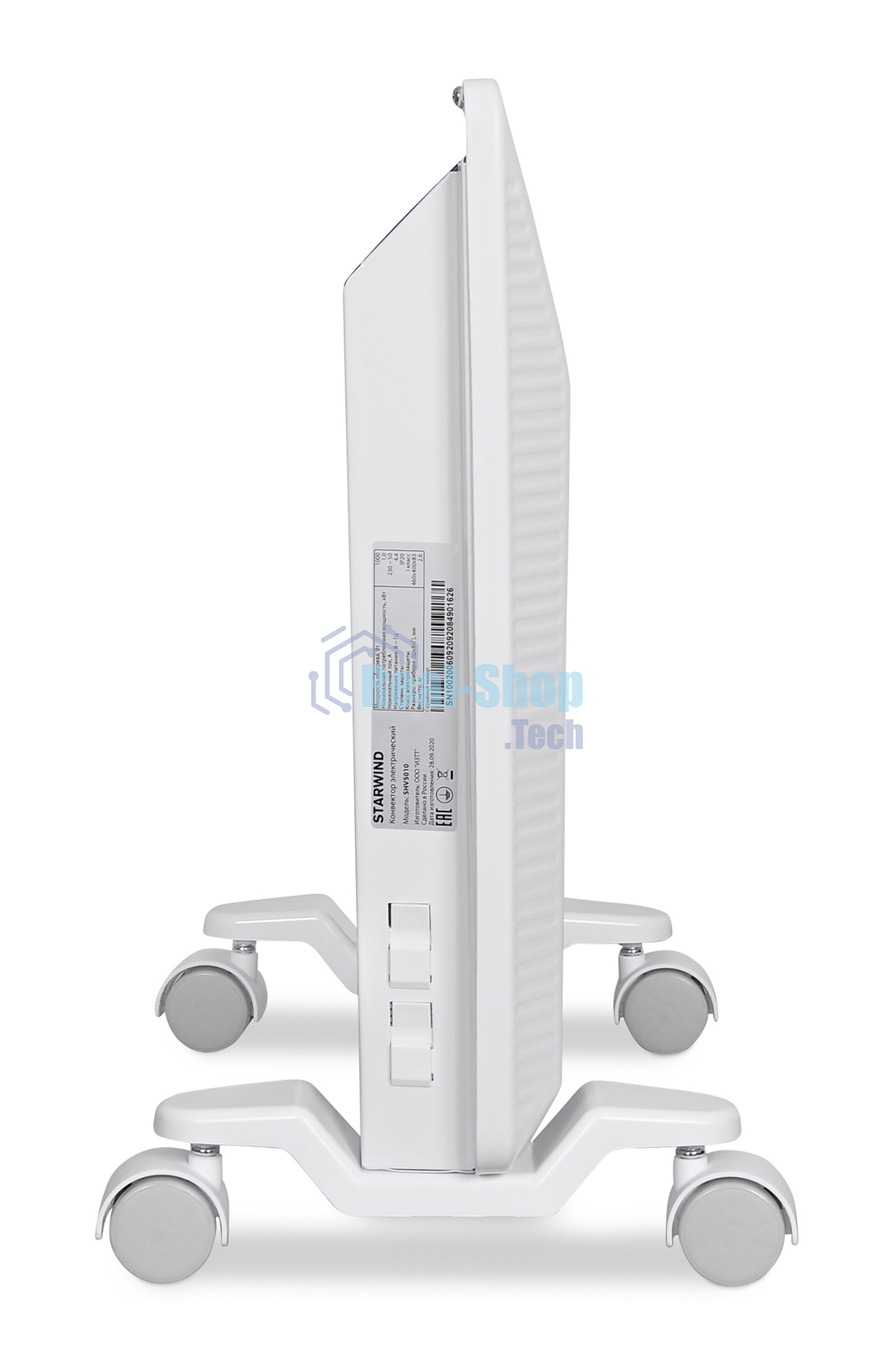 Конвектор Starwind SHV5010, белый, 1000 Вт, 15 м2, термостат, 1 режим мощности