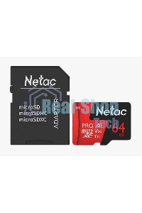 Флеш карта MicroSD card Netac P500 Extreme Pro 64Gb, retail version w/SD adapter