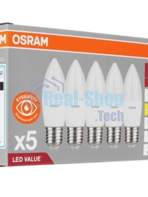 Лампа светодиодная LED Value LVCLB60 7SW/830 свеча матовая E14 230В 10х1 RU OSRAM 4058075578883