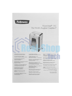 Шредер Fellowes PowerShred 15С белый (секр.P-4) фрагменты 15лист. 19лтр. скрепки скобы пл.карты