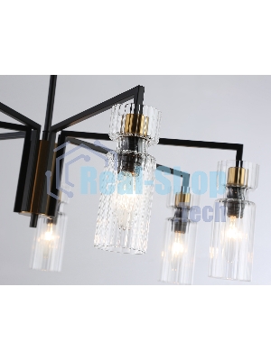 Люстра Ambrella light LH56115/7 BK/BS/CL черный/латунь/прозрачный E14*7 max 40W D705*350