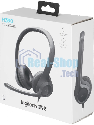 Гарнитура Logitech H390 чёрный, проводная, USB