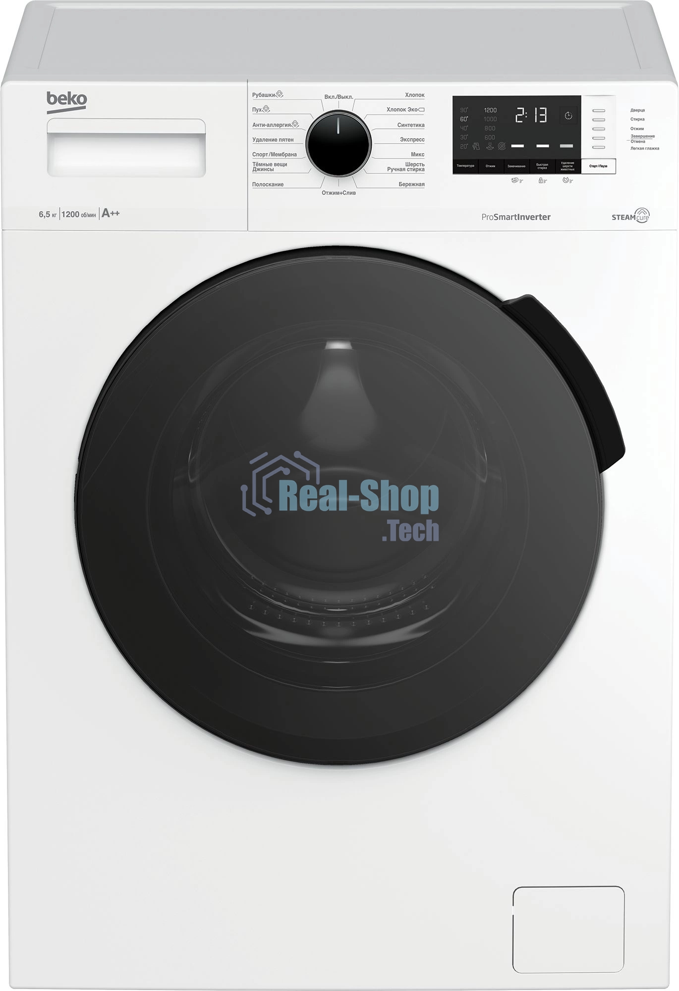 Стиральная машина Beko WSPE 6H612W белый, загрузка фронтальная 6,5 кг, 1200 об/мин., класс: А++