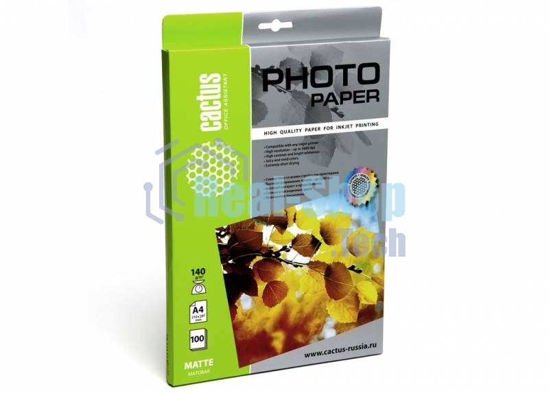 Фотобумага Cactus CS-MA4140100 A4/140г/м2/100л. матовая для струйной печати
