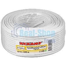 Кабель Rexant телефонный 2 жилы 100м CCA белый (ШТЛП-2)