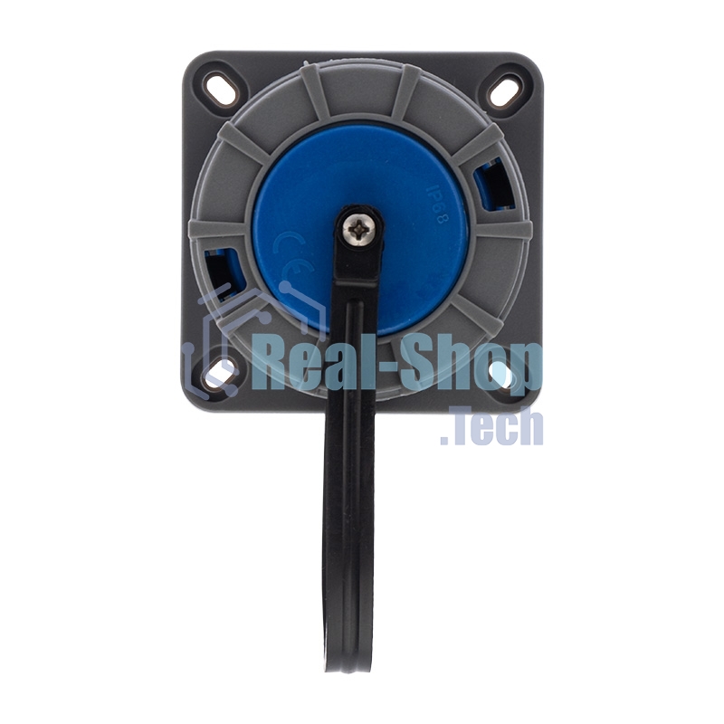 Розетка настенная фланцевая влагозащищенная с крышкой 16 А, 2Р+РЕ, IP68 Rexant