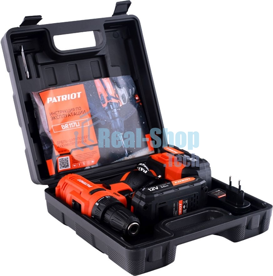 Дрель-шуруповерт аккумуляторная Patriot BR 117Li THE ONE, Аккумуляторная, 12В, 2 АКБ, Кейс