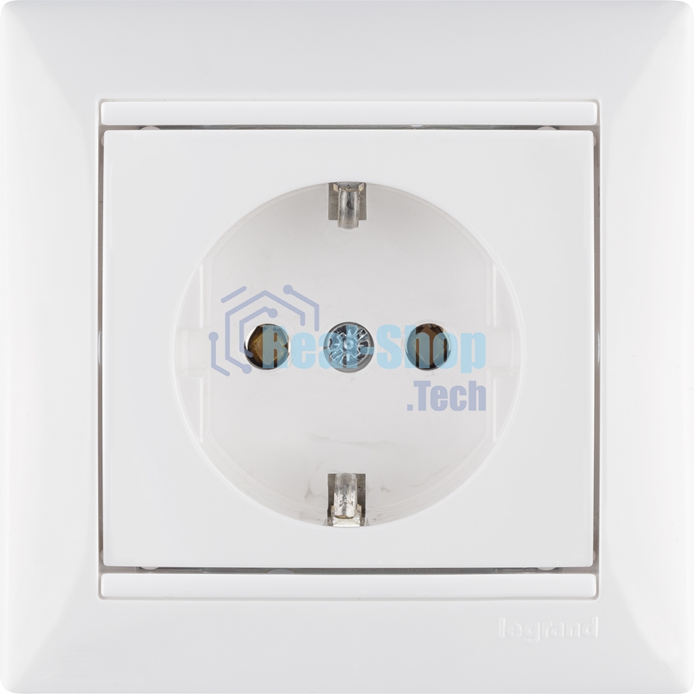 Розетка электрическая Valena с заземлением (белая)