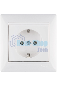 Розетка электрическая Valena с заземлением (белая)
