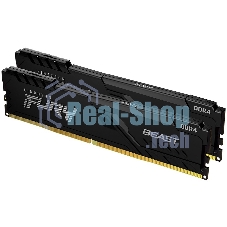 Оперативная память Kingston Fury Beast, DDR4, 64GB (2x32GB), 3600MHz, CL18, DIMM, с радиатором, черный