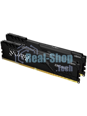 Оперативная память Kingston Fury Beast, DDR4, 64GB (2x32GB), 3600MHz, CL18, DIMM, с радиатором, черный