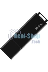 Флешка USB Netac U351 64Gb NT03U351N-064G-20BK, USB 2.0, с колпачком, металлическая черная