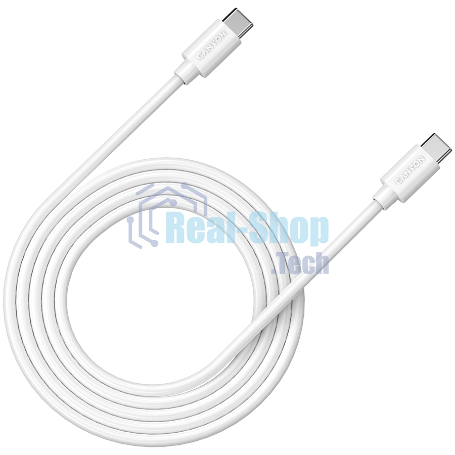 Кабель 100W, 20V/5A, typeC to Type C, 2M with Emark, Power wire :20AWG*4C,Signal wires :28AWG*4C,OD4.5мм, PVC, белый
