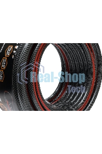 Шланг поливочный ПВХ усиленный премиум пищевой трехслойн. армир. 1/2 25м черный/красный Вихрь 73/7/2/10