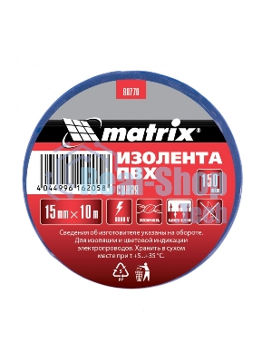 Изолента ПВХ Matrix, 15 мм х 10 м, синяя, 150 мкм