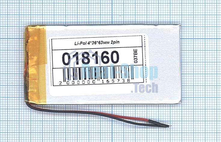Аккумулятор Li-Pol (батарея) 4x36x63мм 2pin 3.7V/800mAh