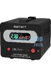 Напольный стабилизатор напряжения SMARTWATT AVR TOWER 500RF (140W - 260W, 500VA, 0.5 кВт, 50-60 Гц, розеток - 1, LED-дис