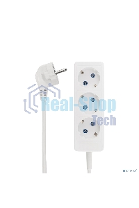 Удлинитель PROconnect 3 гнезда, 1.5 м, 3х0.75 мм², с/з, белый