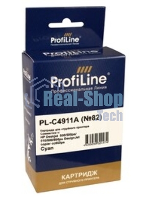 Картридж струйный ProfiLine PL-C4911A №82 для принтеров HP Deskjet 500/500ps/510/800/800ps DesignJet copier cc800ps Cyan водные