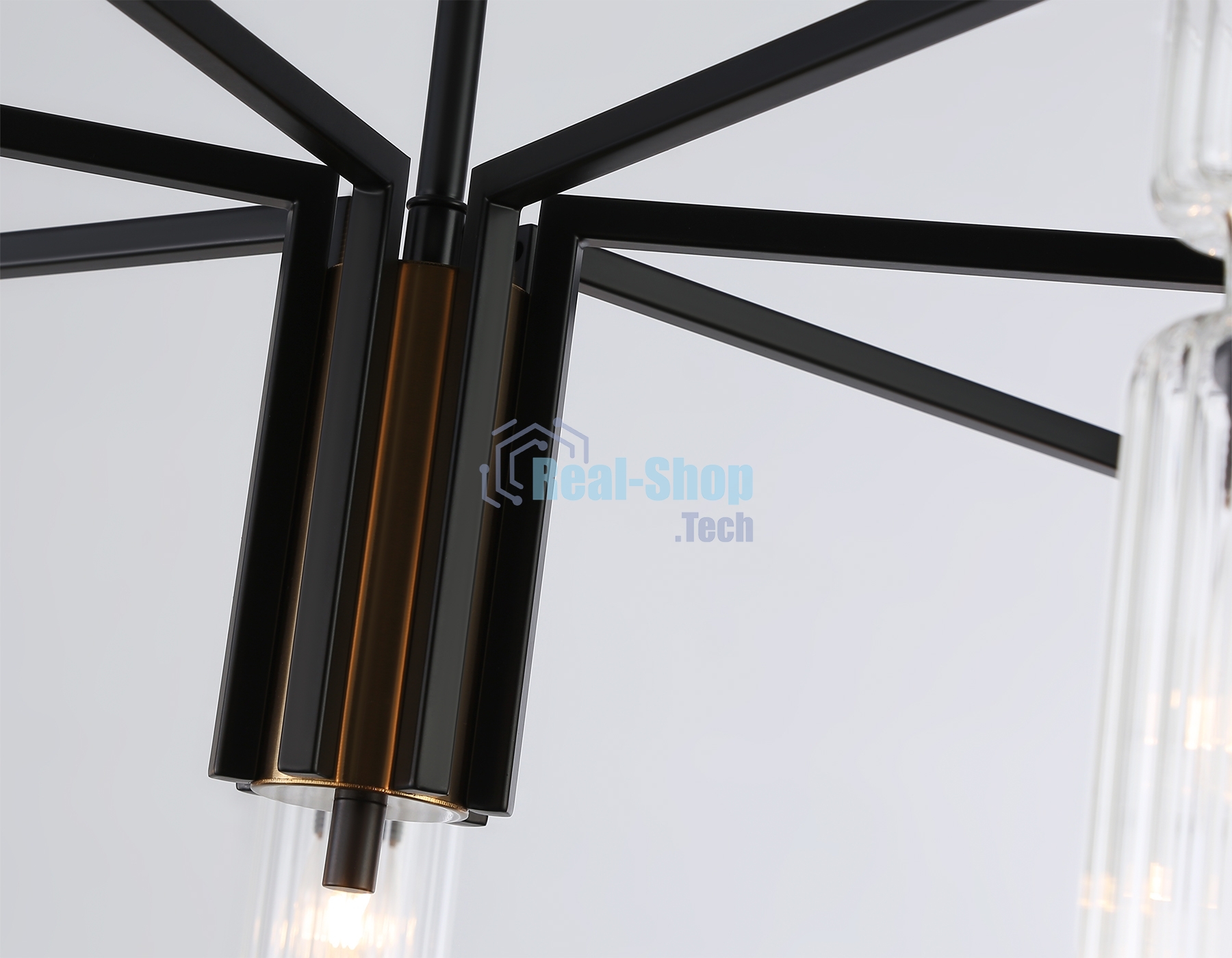 Люстра Ambrella light LH56115/7 BK/BS/CL черный/латунь/прозрачный E14*7 max 40W D705*350