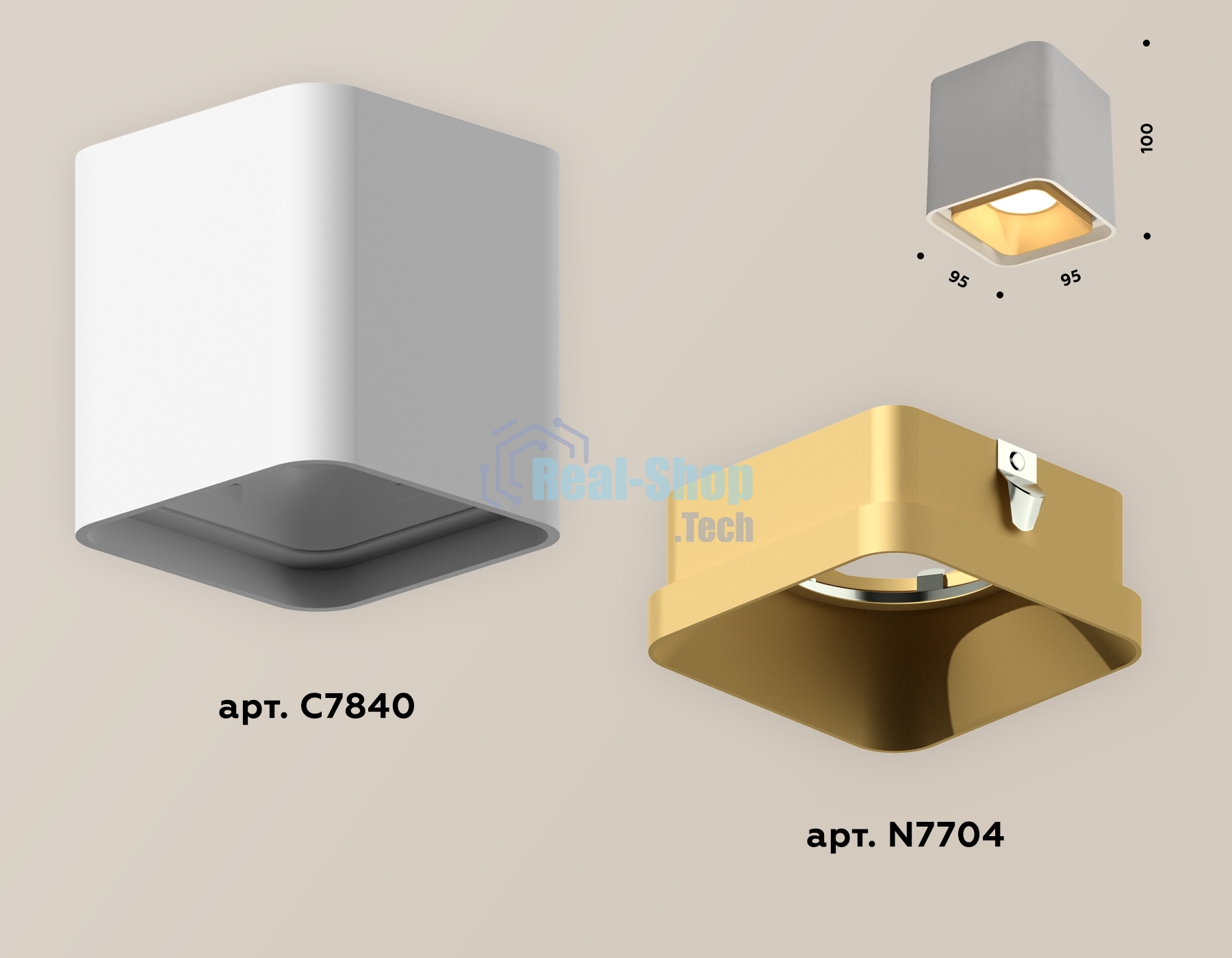 Светильник Ambrella Light XS7840004 SWH/SGD белый песок/золото песок MR16 GU5.3 (C7840, N7704)