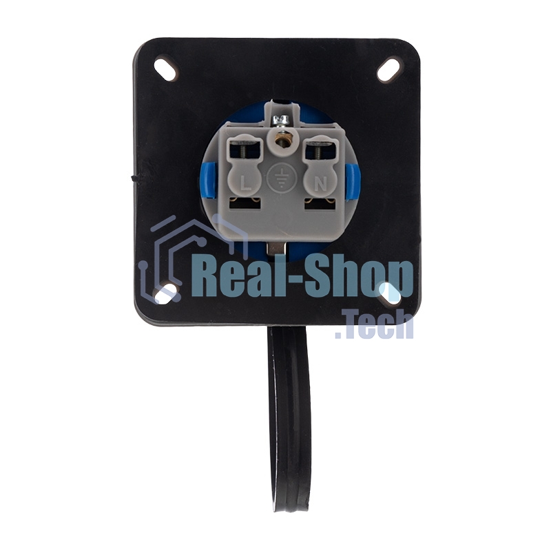 Розетка настенная фланцевая влагозащищенная с крышкой 16 А, 2Р+РЕ, IP68 Rexant