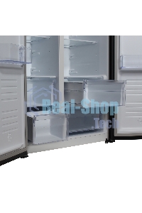 Холодильник Hyundai CS5003F черное стекло двухкамерный Side by Side 331/165л морозилка сбоку