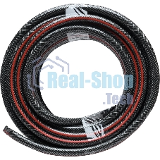 Шланг поливочный ПВХ усиленный премиум пищевой трехслойн. армир. 1/2 25м черный/красный Вихрь 73/7/2/10