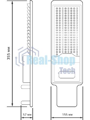Светильник светодиодный Gauss уличный консольный LED ДКУ 50 Вт 5000 Лм 5000К IP65 190-250 В КСС Д 355х155х57 мм Avenue
